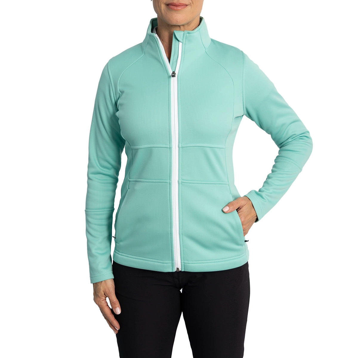 Sunderland Women's Nira Thermal Panelled Fleece Water Repellent Golf Jacket - Mint Faux Fur Jacket Real Fur Jacket Shearling Jacket Sunderland Women's Nira Thermal Panelled Fleece Water Repellent Golf Jacket - Mint Faux Fur Jacket Real Fur Jacket Shearling Jacket