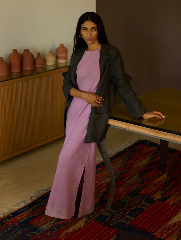 Niza Lavender Sleeveless Dress with Charcoal Jacket Ribbed Jacket Pleated Jacket Ruffled Jacket Niza Lavender Sleeveless Dress with Charcoal Jacket Ribbed Jacket Pleated Jacket Ruffled Jacket