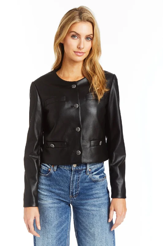 Emilia Jacket Notch Collar Peter Pan Collar Cowl Neck
