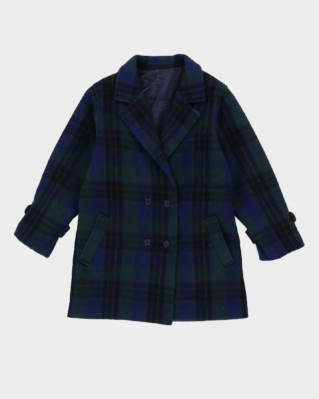 Vintage 1980s The Bay Green And Blue Plaid Jacket - S Satin Fabric Silk Fabric Chiffon Fabric Vintage 1980s The Bay Green And Blue Plaid Jacket - S Satin Fabric Silk Fabric Chiffon Fabric