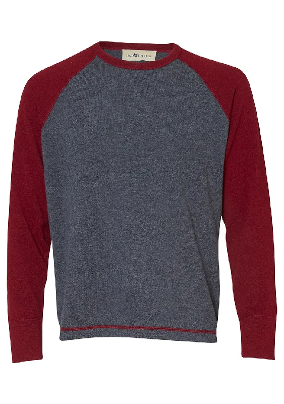 Grey & Burgundy Rugby Cashmere Sweater Satin Fabric Silk Fabric Chiffon Fabric