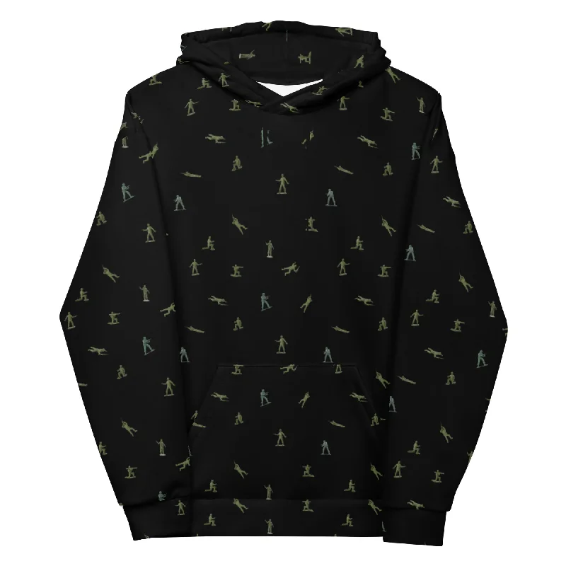 Little Green Army Men Pattern Brushed Fleece Hoodie Hoodie with Side Slits Relaxed Casual Little Green Army Men Pattern Brushed Fleece Hoodie Hoodie with Side Slits Relaxed Casual