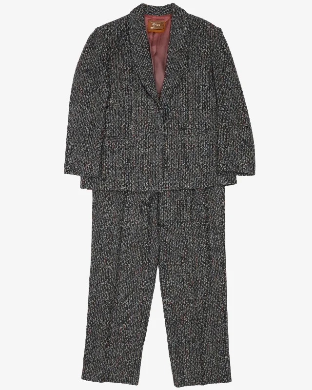 1980s 2 Piece Jacket And Trouser Suit - S Elasticated Jacket Padded Jacket Insulated Jacket 1980s 2 Piece Jacket And Trouser Suit - S Elasticated Jacket Padded Jacket Insulated Jacket