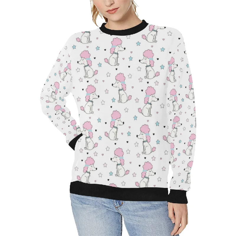 Cute poodle dog star pattern Women's Crew Neck Sweatshirt Oversized Hoodie Comfort Casual Cute poodle dog star pattern Women's Crew Neck Sweatshirt Oversized Hoodie Comfort Casual