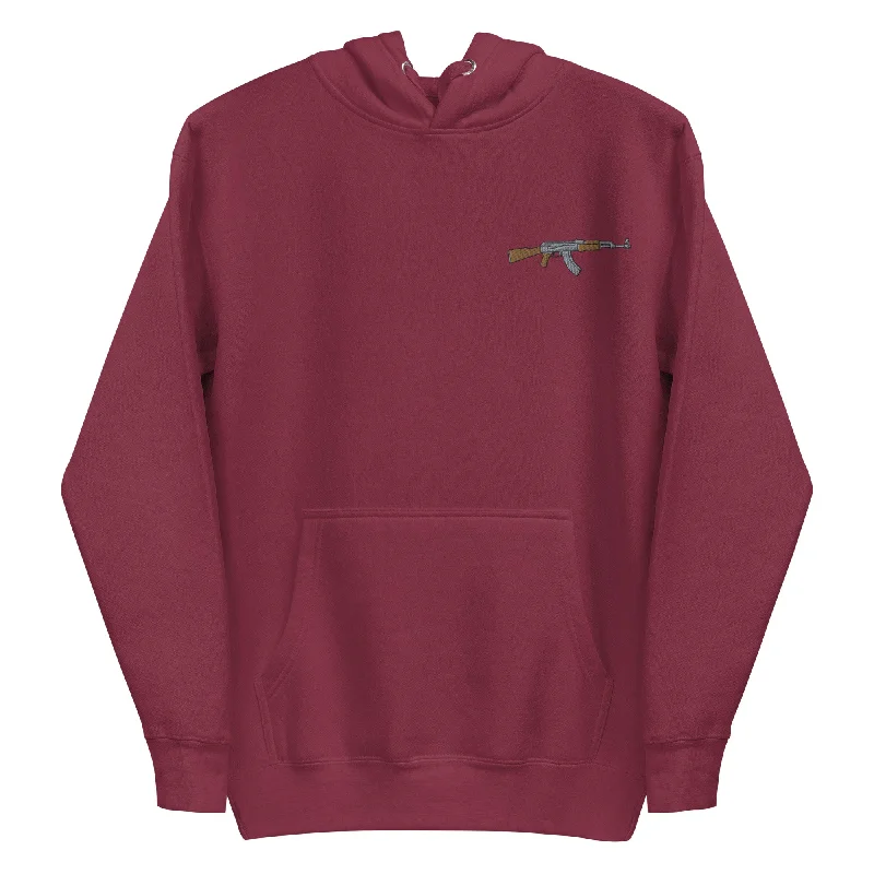 AK47 Embroidered Unisex Hoodie Hoodie with Zipper Versatile Modern