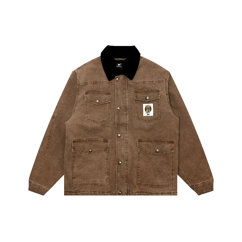 Patta Mens Canvas Chore Jacket Welt Pockets Slit Pockets Flap Pockets