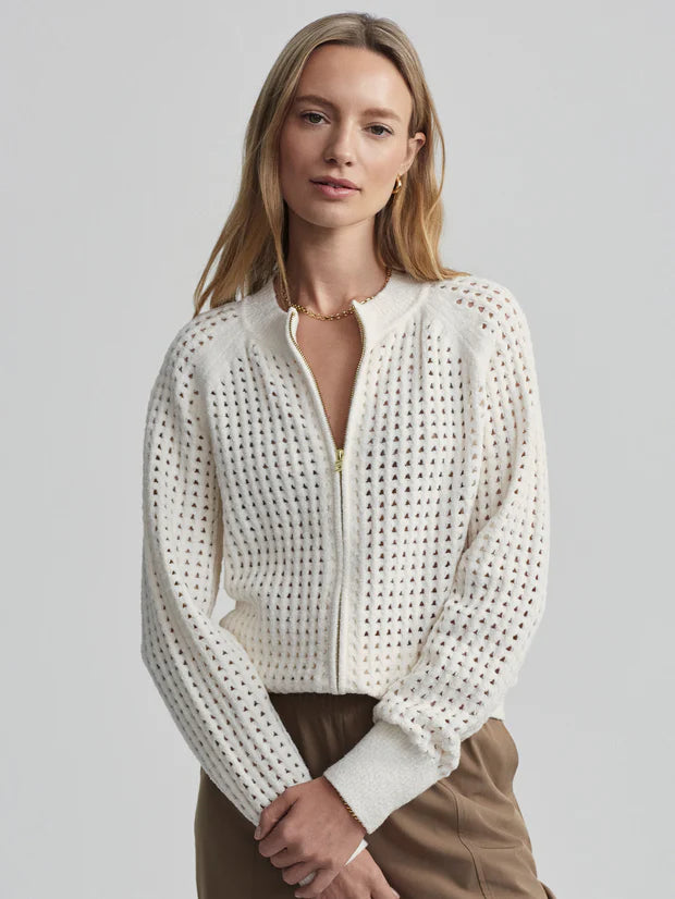 Varley - Marta Boucle Knit Jacket Embroidered Jacket Appliqued Jacket Beaded Jacket