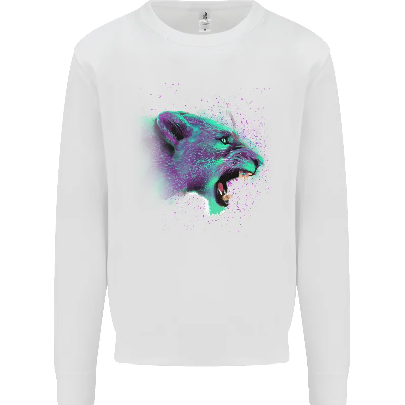A Watercolour Lion Mens Sweatshirt Jumper Hoodie with Drawstring Waist Adjustable Fitted A Watercolour Lion Mens Sweatshirt Jumper Hoodie with Drawstring Waist Adjustable Fitted