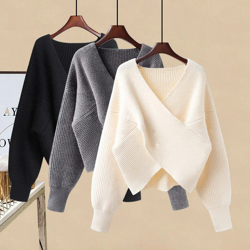 Wjczt Women's Knitting Solid Color Pullovers Long Sleeve Sweater Or Slim Skirt Or Suit Autumn Winter Casual Simplicity Dress New Fitted Loose Oversized Wjczt Women's Knitting Solid Color Pullovers Long Sleeve Sweater Or Slim Skirt Or Suit Autumn Winter Casual Simplicity Dress New Fitted Loose Oversized