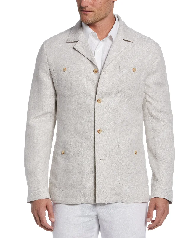 Delave Linen Guayabera Jacket Trench Coat Raincoat Waterproof Jacket
