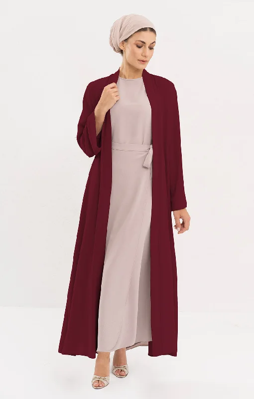 Sebil Modest Long Open Front Duster Jacket - Maroon Print Jacket Jacquard Jacket Patchwork Jacket Sebil Modest Long Open Front Duster Jacket - Maroon Print Jacket Jacquard Jacket Patchwork Jacket