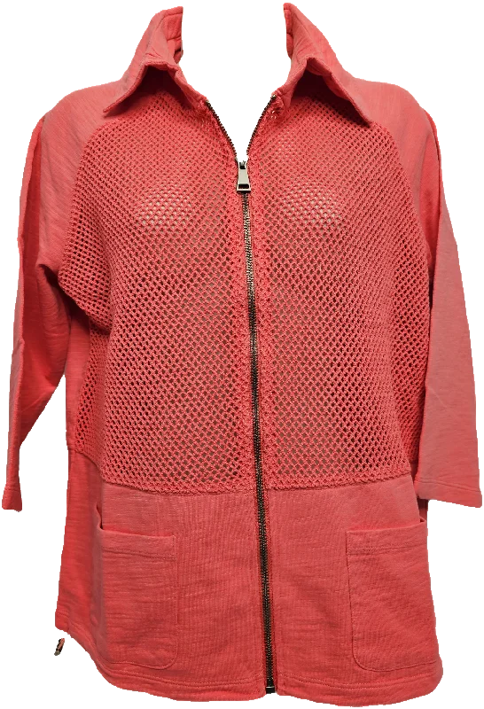 Jacket - Mesh 3/4 Sleeve - Coral Reef - 24101MLT Print Jacket Jacquard Jacket Embroidered Jacket Jacket - Mesh 3/4 Sleeve - Coral Reef - 24101MLT Print Jacket Jacquard Jacket Embroidered Jacket