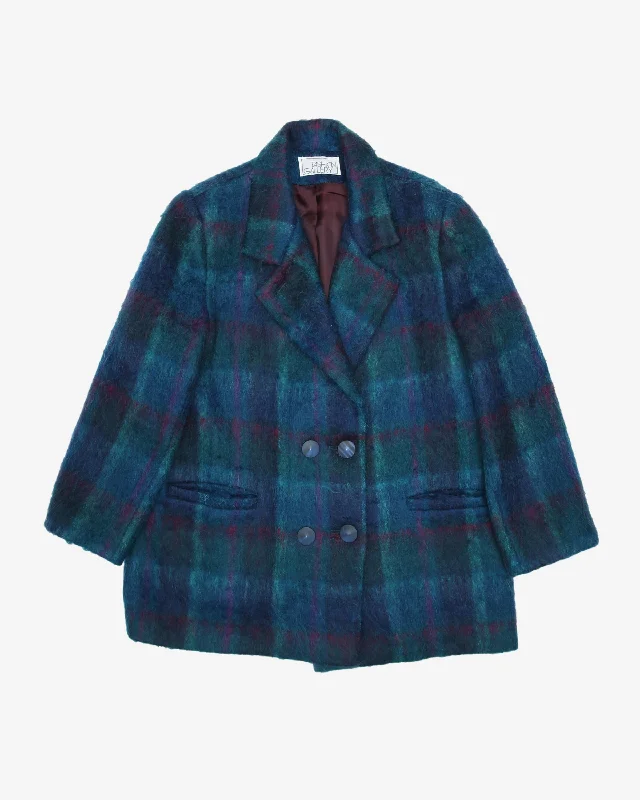 1980s Plaid Mohair Jacket - M Fitted Jacket Loose Jacket Oversized Jacket