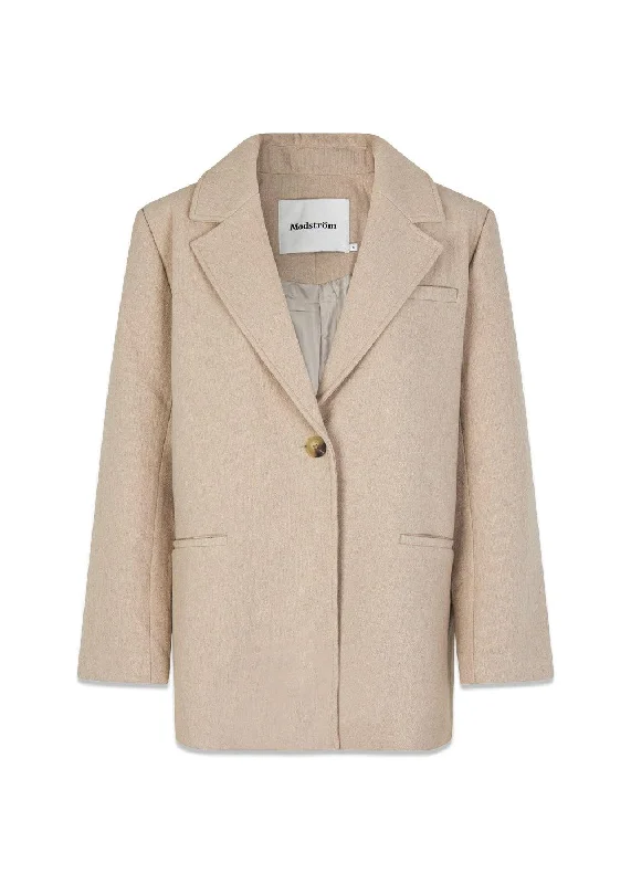 HerminaMD jacket - Beige Melange Toggled Jacket Drawstring Jacket Belted Jacket