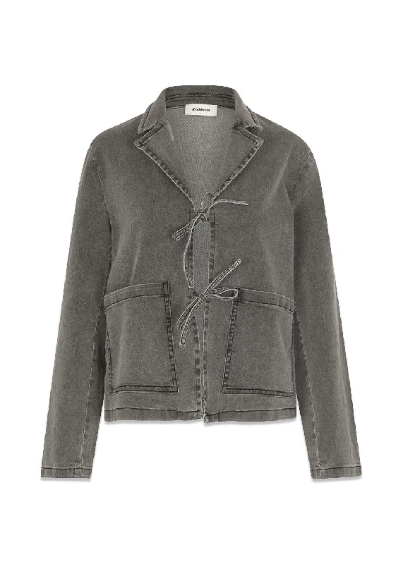 HarveyMD jacket - Vintage Grey Stand-Up Collar Roll-Neck Collar Turtle Neck