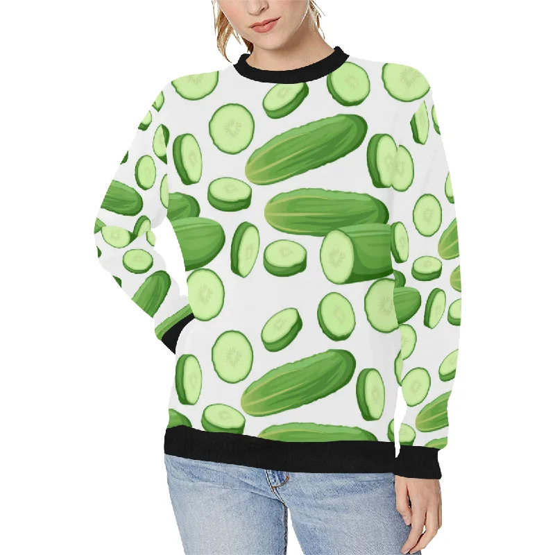 cucumber whole slices pattern Women's Crew Neck Sweatshirt Hoodie with Drawcord Adjustable Secure cucumber whole slices pattern Women's Crew Neck Sweatshirt Hoodie with Drawcord Adjustable Secure