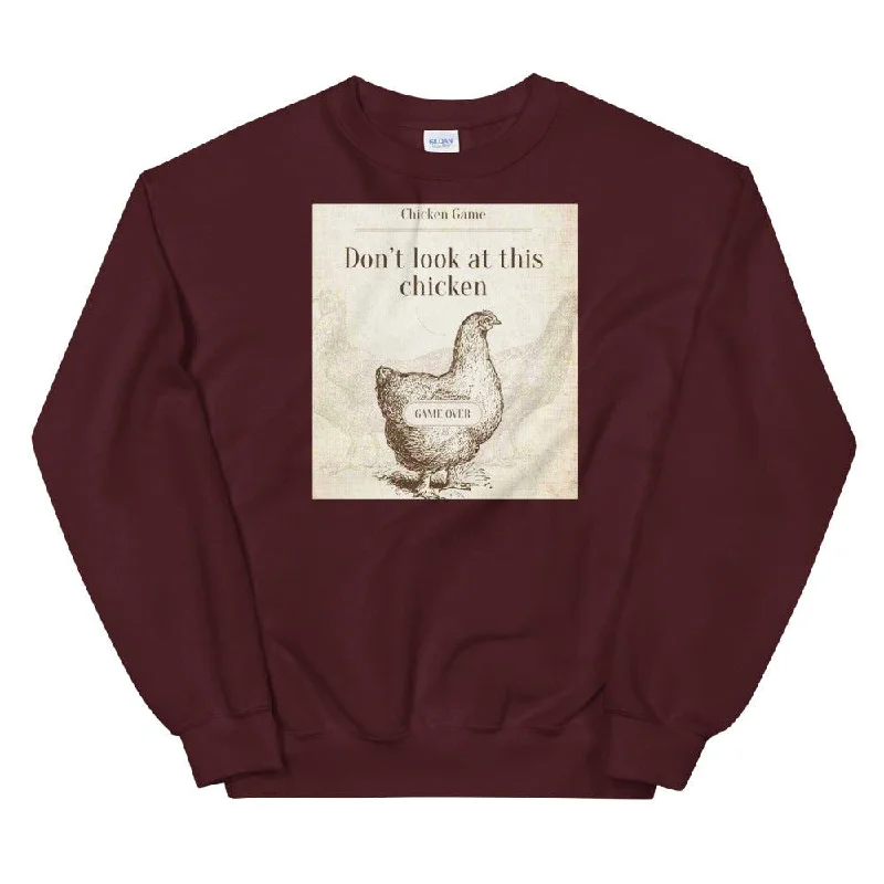 Don’t Look At This Chicken Unisex Sweatshirt Hoodie with Emblem Brand Identity