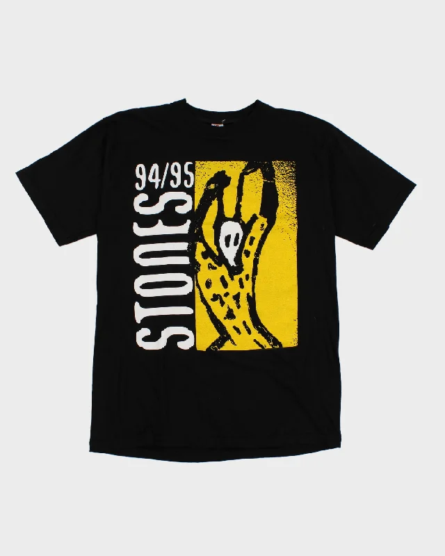 1994 The Rolling Stones 94/95 Voodoo Lounge Band Tour T-Shirt - M Ribbed Striped Patterned