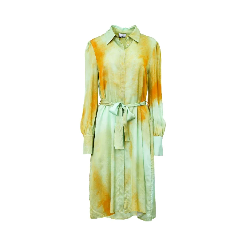 Sfizio Women's Tie Dye Print Long Shirt Modern Contemporary Chic