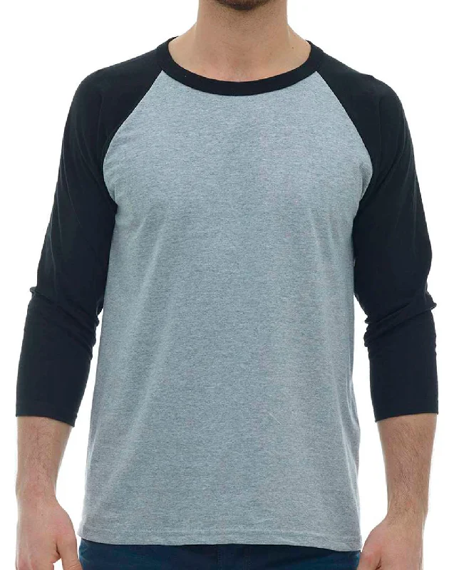 Unisex M&O Three-Quarter Sleeve Baseball T-Shirt Front Pockets Side Pockets Patch Pockets Unisex M&O Three-Quarter Sleeve Baseball T-Shirt Front Pockets Side Pockets Patch Pockets