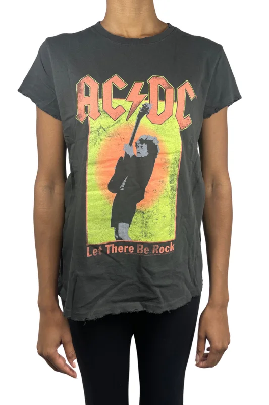 AC DC Let There be Rock European Tour Tee Shirt by Junk Food Welt Pockets Slit Pockets AC DC Let There be Rock European Tour Tee Shirt by Junk Food Welt Pockets Slit Pockets