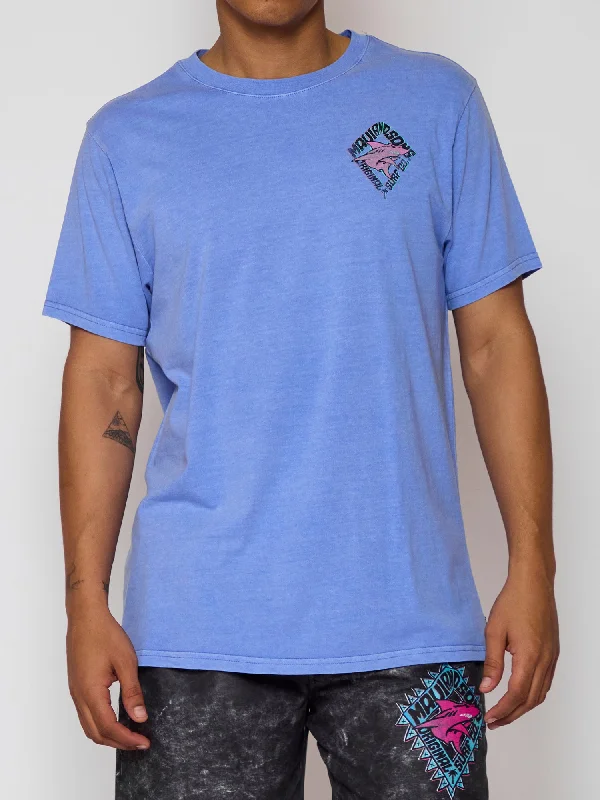 Back to Back Unisex T-Shirt in Hydrangea Hooded Caped Shawl Collar
