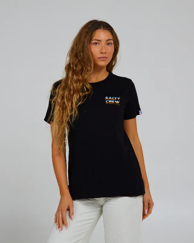 Boardwalk Boyfriend S/S Tee - Black Chenille Brocade Lace