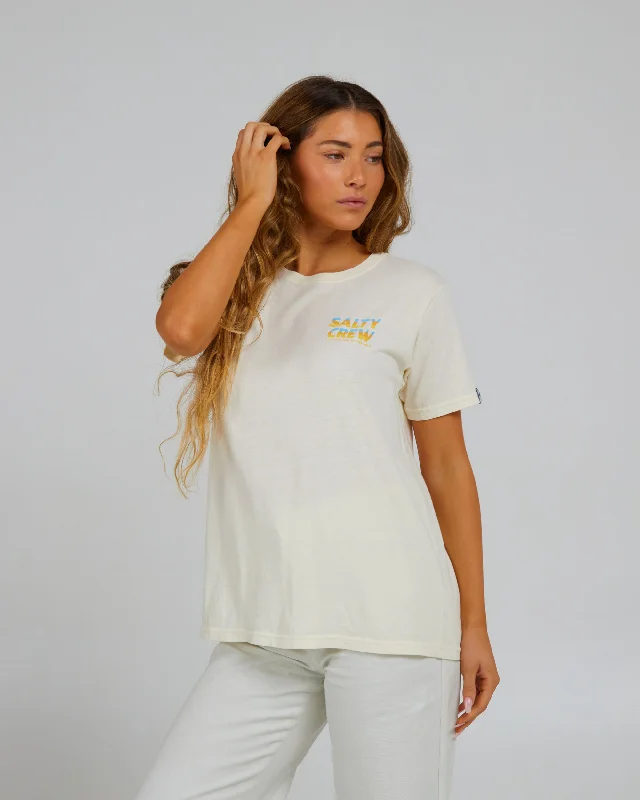 Boardwalk Boyfriend S/S Tee - Off White Terry Blend Velvet Blend Canvas Blend