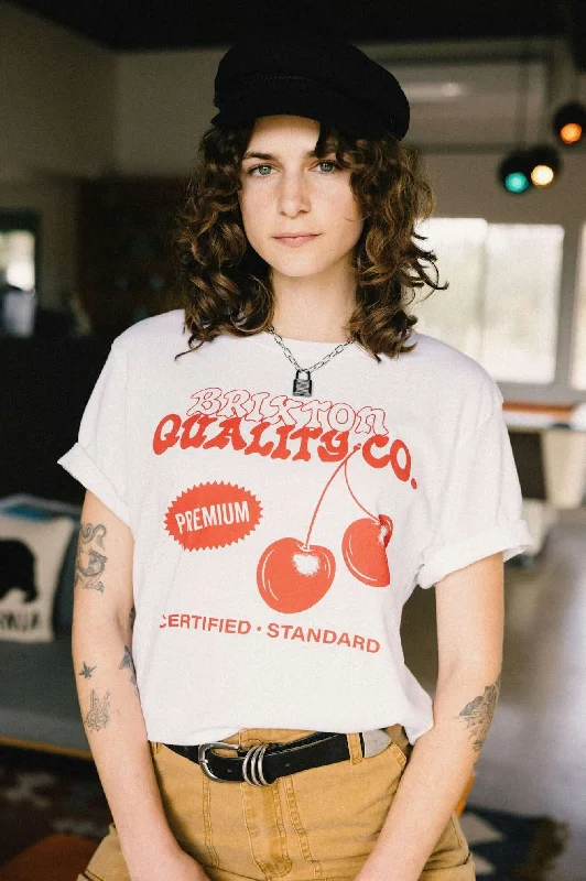Brixton Premium Cherry Vintage Crew T-Shirt Boxy Fit Fitted Loose