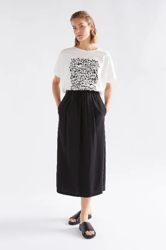 Bruk Tee Black Print Satin Blend Silk Blend Wool Blend
