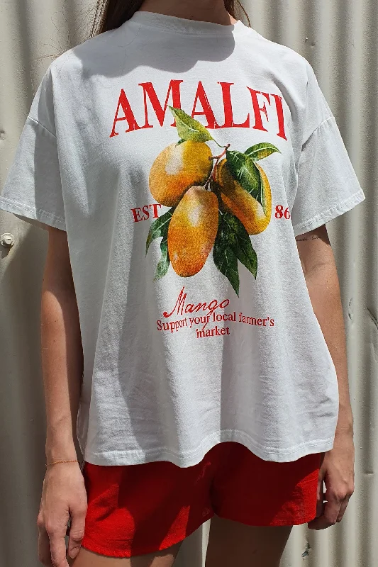 By Frankie - Amalfi Mango Tee, White Zippered Front Buttoned Front Snap Front