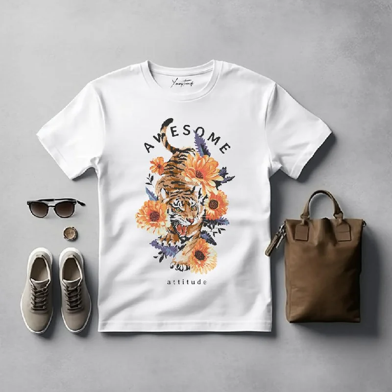 Chic & Charismatic - Women's Printed Round Neck Tees Collection Oversized T-Shirt Spandex breathable Chic & Charismatic - Women's Printed Round Neck Tees Collection Oversized T-Shirt Spandex breathable