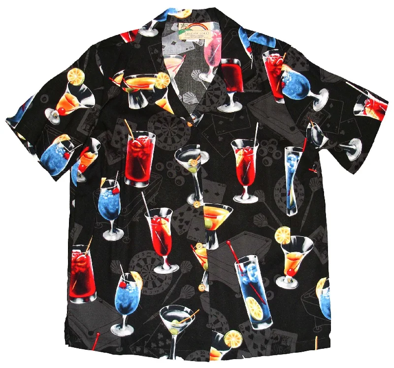 Cocktail Games Happy Hour Women's Hawaiian Camp Shirt Wool Fabric Cashmere Fabric Tweed Fabric Cocktail Games Happy Hour Women's Hawaiian Camp Shirt Wool Fabric Cashmere Fabric Tweed Fabric