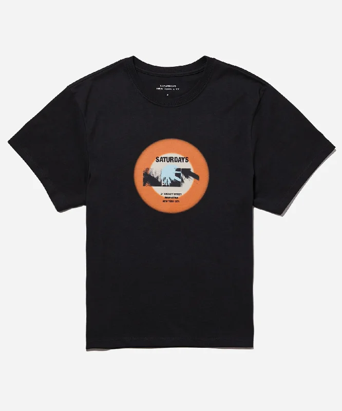 Disco Standard Short Sleeve Tee Beaded Sequined Faux Fur