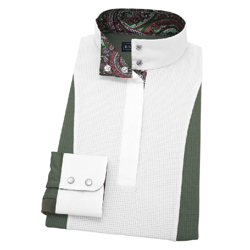 Essex Classics Ladies Green Luna Performance Paisley Show Shirt Graphic Embroidered Appliqued Essex Classics Ladies Green Luna Performance Paisley Show Shirt Graphic Embroidered Appliqued