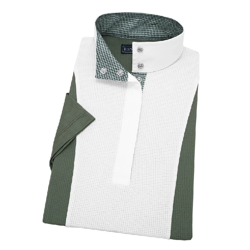 Essex Classics Ladies Luna Performance Houndstooth Short Sleeve Show Shirt Knit Fabric Woven Fabric Fleece Fabric Essex Classics Ladies Luna Performance Houndstooth Short Sleeve Show Shirt Knit Fabric Woven Fabric Fleece Fabric