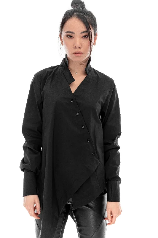 Eteru Shirt Black Polka Dot Checkered Tartan