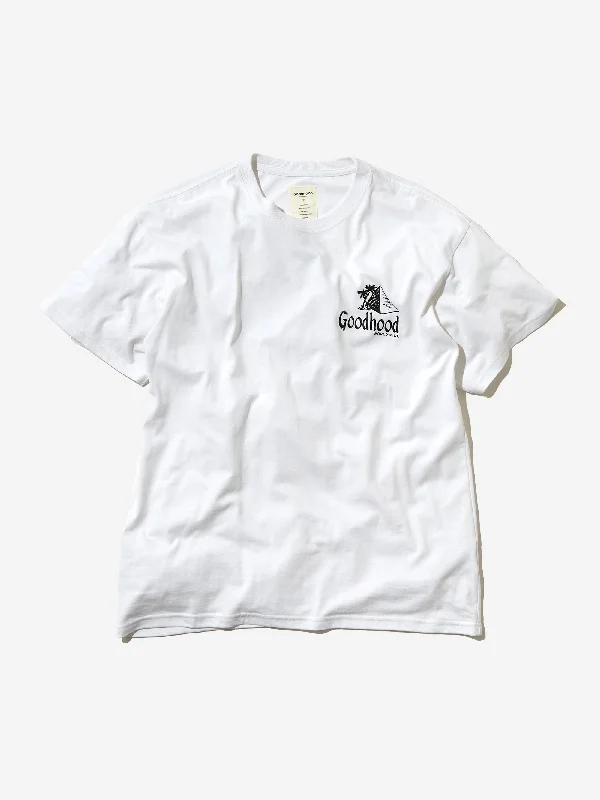 Goodhood Worldwide Pyramid T-Shirt - White Collared Crew Neck Turtle Neck