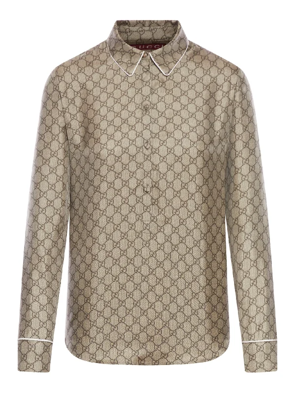 PRINTED SILK TWILL SHIRT Rayon Fabric Velvet Fabric Corduroy Fabric