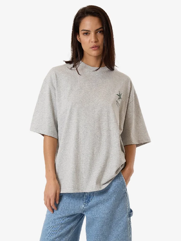 Infinite Stars Oversized Tee - Snow Marle Cotton Fabric Linen Fabric Terry Fabric