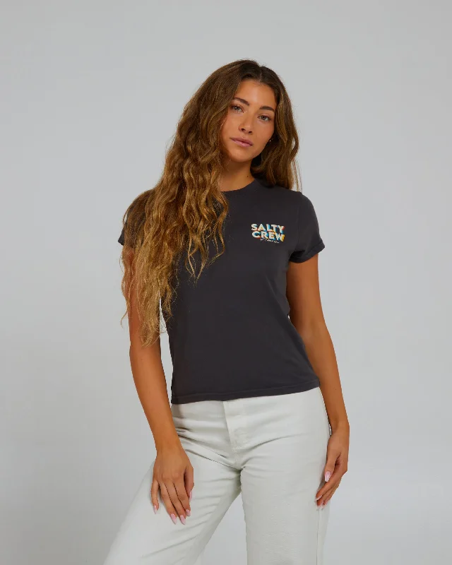 Jolly Modern S/S Tee - Charcoal Cashmere Blend Cotton Blend Poly Blend