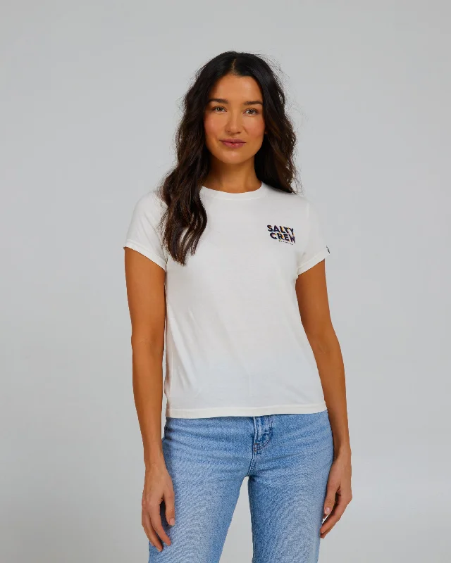 Jolly Modern S/S Tee - Off White V-Neck T-Shirt Long Sleeve Cotton