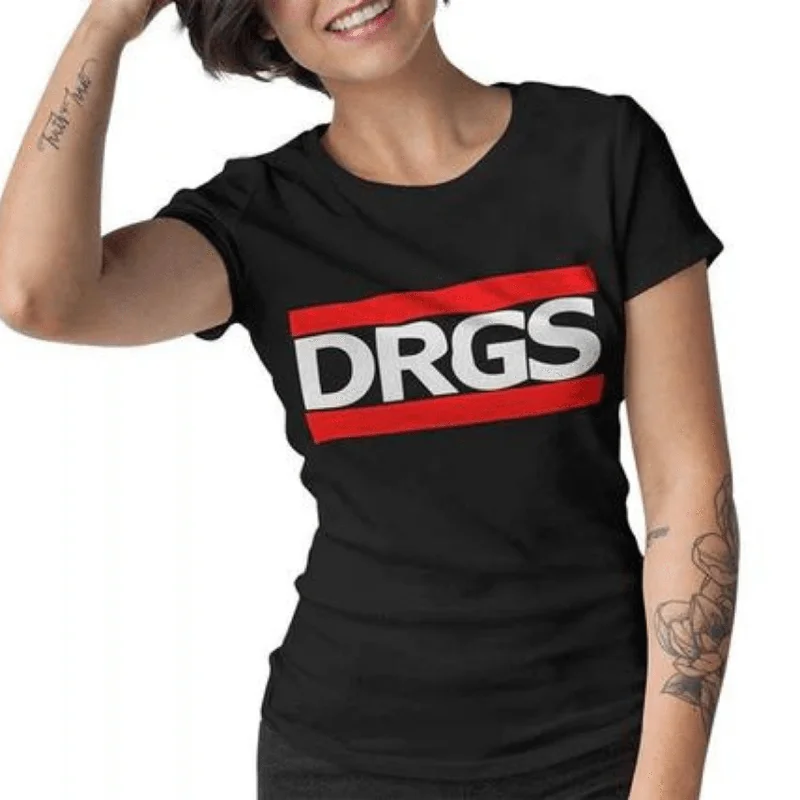 DRGS / Drugs T-Shirt (schwarz oder weiß / Frauen) Elasticated Padded Insulated