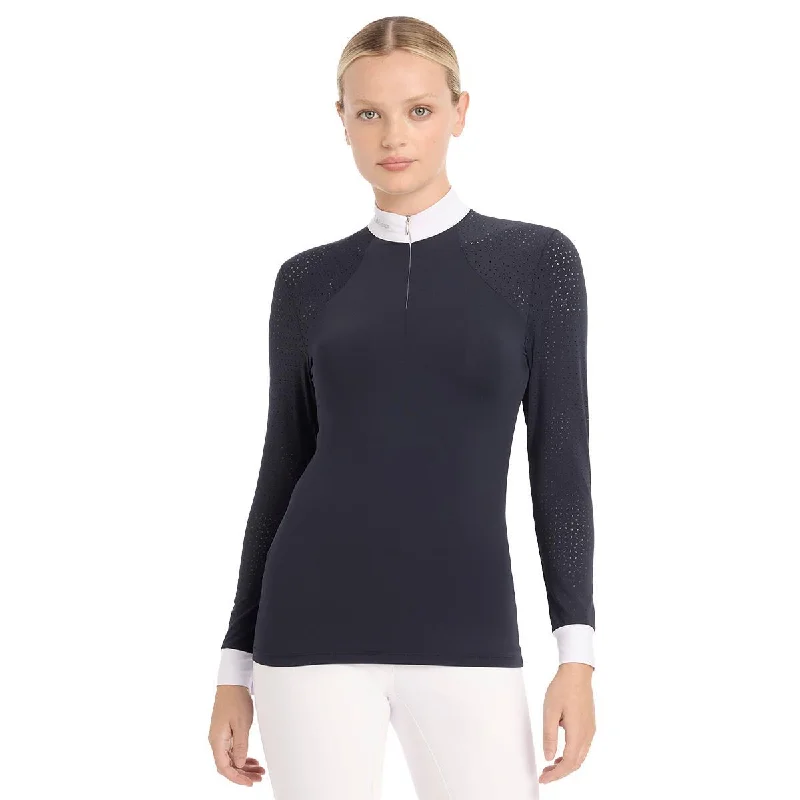 LeMieux Olivia Long Sleeve Show Shirt Terry Blend Velvet Blend Canvas Blend