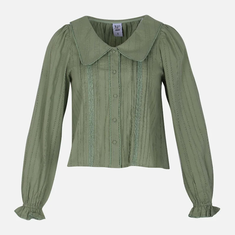 LADIES CASUAL SHIRT Print Jacquard Patchwork