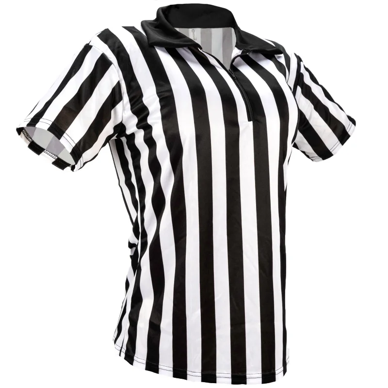 Women's Quarter-Zip Referee Costume Shirt For Officials and Uniforms Graphic T-Shirt Round Neck Polyester Women's Quarter-Zip Referee Costume Shirt For Officials and Uniforms Graphic T-Shirt Round Neck Polyester