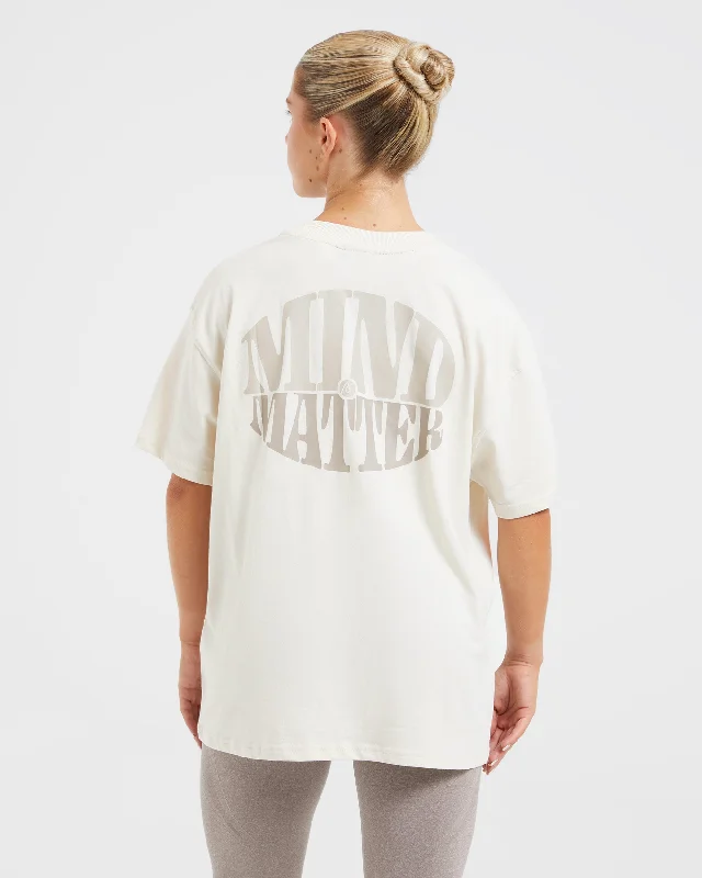 Mind Over Matter Oversized T Shirt - Beige/Brown Polka Dot Checkered Tartan