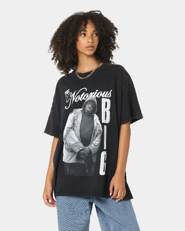 Notorious B.I.G Notorious Stance Vintage T-Shirt Black Wash Basic T-Shirt Crew Neck Short Sleeve Notorious B.I.G Notorious Stance Vintage T-Shirt Black Wash Basic T-Shirt Crew Neck Short Sleeve