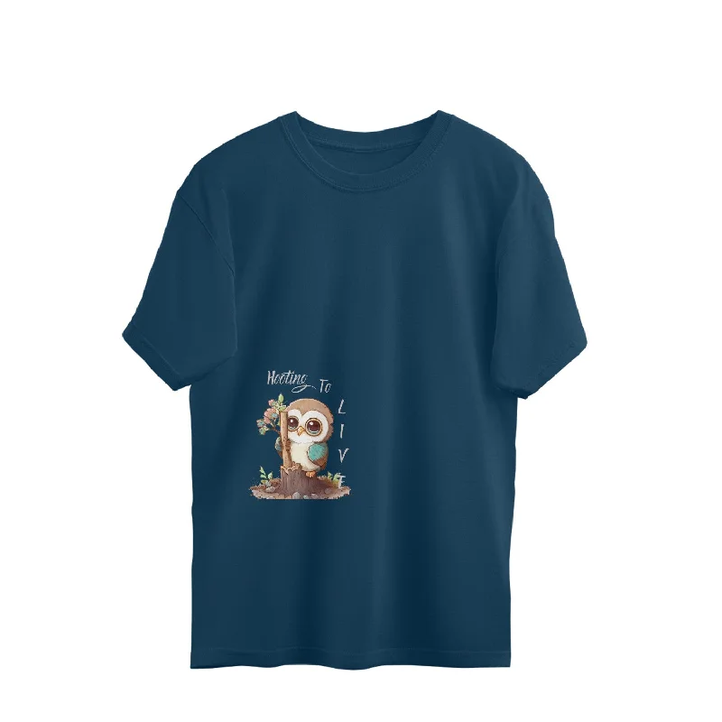 Owl - Oversized Unisex T-shirt Elegant Classic Vintage