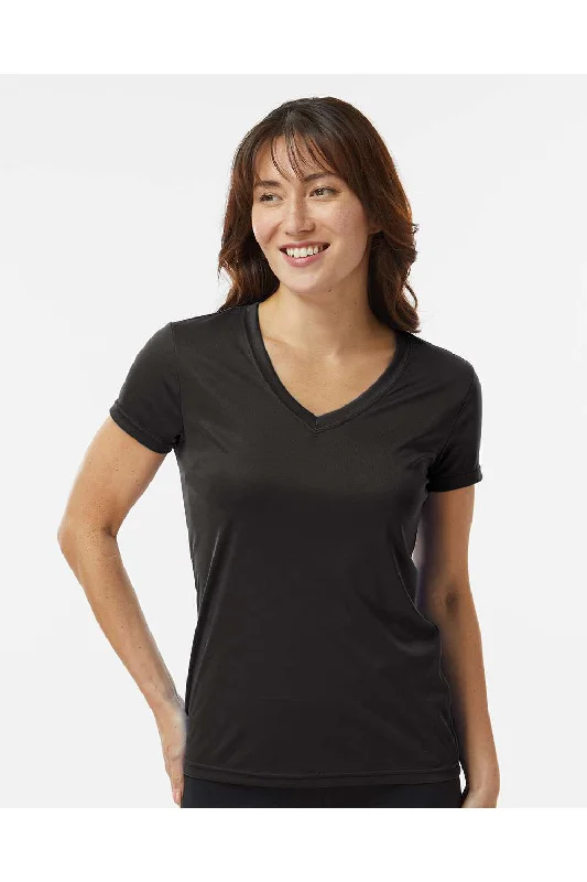 Paragon Womens Vera Moisture Wicking Short Sleeve V-Neck T-Shirt - Black Satin Fabric Silk Fabric Chiffon Fabric Paragon Womens Vera Moisture Wicking Short Sleeve V-Neck T-Shirt - Black Satin Fabric Silk Fabric Chiffon Fabric